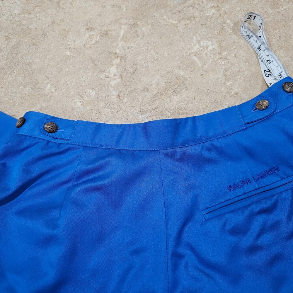 Polo Sport Ralph Lauren Pleated Trousers Womens 10 Blue Microfiber Cuffed READ - Picture 7 of 9